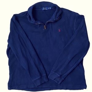 POLO‎ RALPH LAUREN ZIP-UP NAVY BLUE SWEATER SIZE EXTRA LARGE
